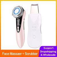 ┋ Face Spatula Ultrasonic Scrubber Beauty LED Photon Face Skin Rejuvenation Cavitation Peeling Facial Ultrasonic Cleaning Machine