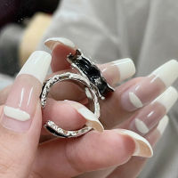 Niche design ins with a cool and high-end feel, dark and personalized diamond inlay, zircon overlay, open index finger ring for women X9ON