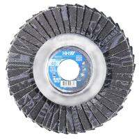 HHW จานทรายซ้อนหลังอ่อนสำหรับขัดเหล็กและสแตนเลส เบอร์ 40 FLEXIBLE FLAP DISC for steel and stainless steel Grit 40