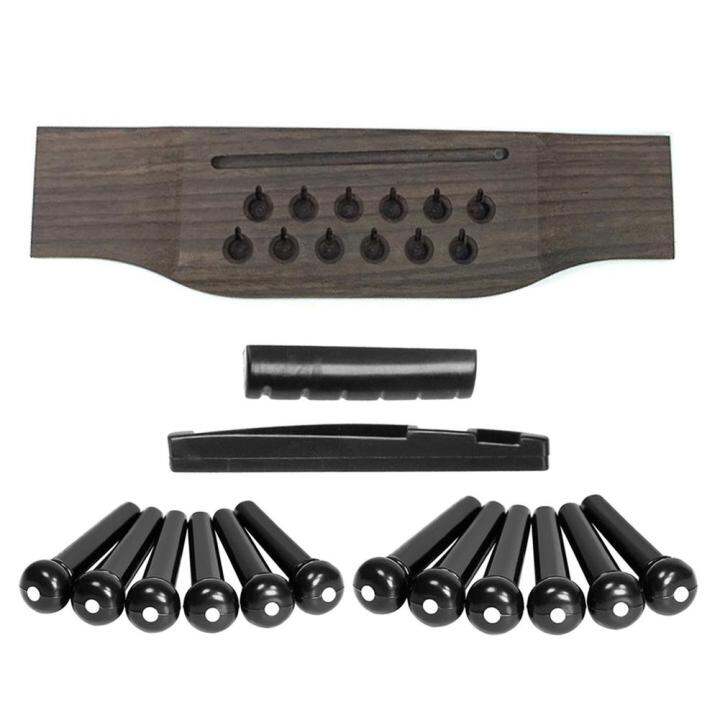 12-string-folk-guitar-bridge-replacement-parts-rosewood-12-hole-guitar-bridge-string-nails-nut-accessories-ponte-guitarra