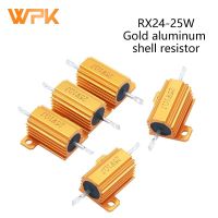 อลูมิเนียมสีทองเชลล์ Rx24-25w รีซีสเตอร์ไฟฟ้าสูง0.1 ~ 800r 0.1/0.33/0.68/1/6/10/40/68/100/390/680r/โอห์ม800 1K ~ 100K 1 2 10 30 100K