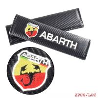 ▨❇☼ 2pcs Car carbon fiber seat belt cover padded shoulder car styling For Fiat Abarth 595 Abarth 500 abarth 124 spider car