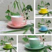 Ly tách sứ uống cafe capuchino 180ml men màu gốm sứ Bát Tràng cao cấp