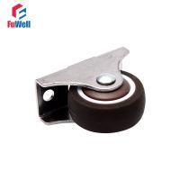 2pcs Fixed Furniture Caster 1/1.25 TPE Furniture Caster Wheel Anti-wrap Rubber Wheels for Showcase Office Chairs