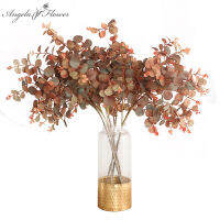 【cw】Autumn Style Eucalyptus Leaf Indoor Simulation Silk Plants Fake Flowers nch Potted Home Party Table Vase Floral Rack Decor