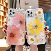 เคสโทรศัพท์ดอกไม้แห้งจริง,สำหรับ Iphone 13 12 11 Pro 13 12 Mini Xs Max Xr 6 6S 7 8 Plus เคสมือถือรูปทรงดอกทานตะวันของแท้