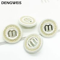 Fashion Letter M Round Metal Buttons Of Clothing High Quality Black White Decor Button For Women Dress Sewing Accessories 10pcs Haberdashery
