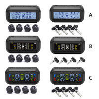 TPMS Car Tire Monitoring Pressure Display auto Alarm Monitor Solar Power Charging Temperature Warning with 4 sensors