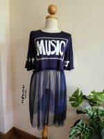 เสื้อยืด Music ต่อชายตาข่าย มี 2 สี