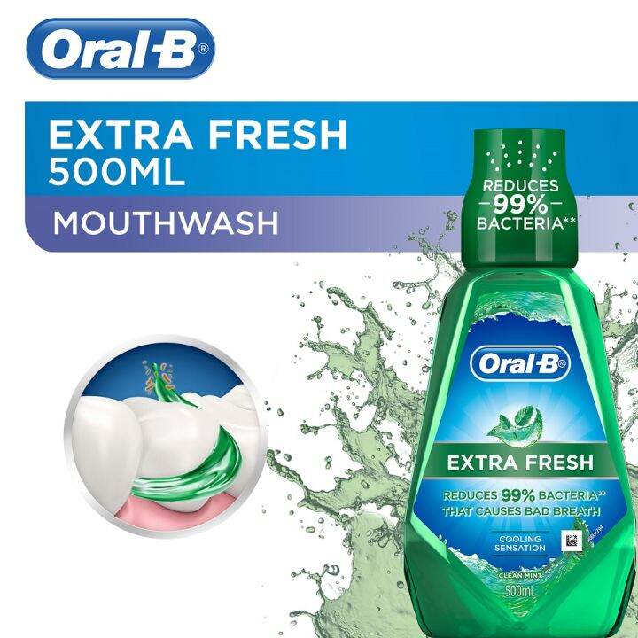 Oral-B Extra Fresh Clean Mint Mouthwash (500ml) | Lazada PH