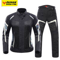 DUHAN Motorcycle Jacket Women Moto Suit Breathable Pants Cycling Chaqueta Summer Motorbiker Riding Jaqueta Reflective Protector