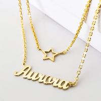 Customed Heart Layer Name Necklace For Women Boho Long Necklace Choker Stainless Steel Necklace Handwritten Jewelry Couple Gifts