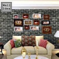 Wall Ideas ลายใหม่ สวยมาก!! วอลเปเปอร์ สติกเกอร์ ติดผนัง PVC กาวในตัว ขนาด 45 ซม x 10 เมตร  #อิฐเทา