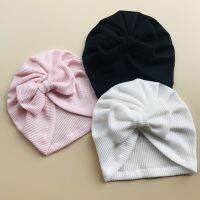 【YF】 Baby Hair Accessories Waffle Knit Knot Bow Babes Caps Hat Turban Head scarf for Kids Girl Elastic Tur Infant Beanie Cap