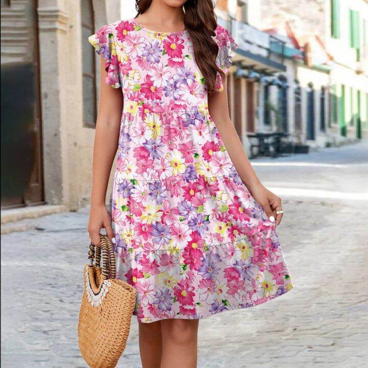 women-vintage-floral-print-loose-a-line-dress-summer-o-neck-petal-short-sleeve-dress-elegant-casual-party-dress-3xl-vestido