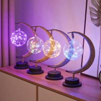 LED Night Lights Ramadan Light Decoration Atmosphere Table Lamp Garland Fairy String Light Home Bedroom Christmas Decora Light