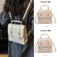 Summer student white backpack American retro backpack bag female 2023 new British style travel schoolbag 【QYUE】