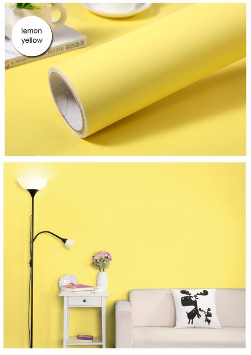 Wallpaper 45cmx10meters Self-adhesive yellow Wallpaper Waterproof Pvc With  Glue Plain Wall Stickers Solid Color Renovation Background Sticker For Home  Bedroom Living Room LEMON YELLOW Color *KMJSHOP* | Lazada PH