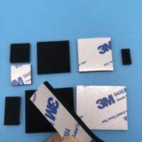 【CW】 Black Square Silicone Rubber Gasket Cutable Self Adhesive Shock Absorption Punching Thickness0.7 4mmn Length6 60mm Width6 35mm