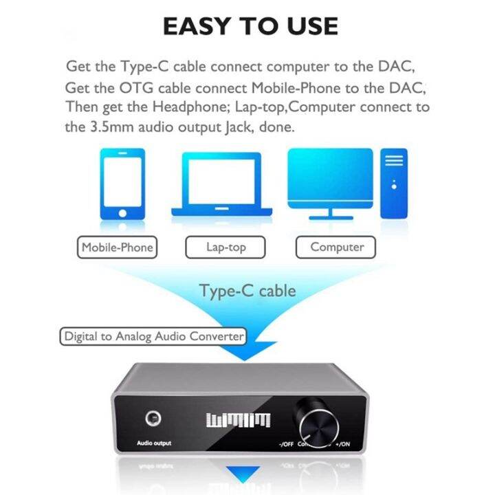 cod-usb-desktop-dac-mini-stereo-dac-พร้อมสาย-usb-type-c-ตัวแปลงเสียงดิจิตอลเป็นอนาล็อกสำหรับลำโพงที่ใช้งานบนเดสก์ท็อป