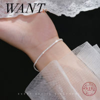 WANTME Luxury Chic Shiny Zircon Charm สร้อยข้อมือและกำไลข้อมือผู้หญิงของแท้925เงินสเตอร์ลิง Noble Party เครื่องประดับงานแต่งงาน Gift