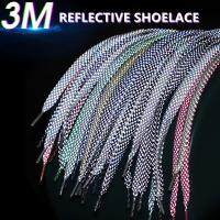 【HOT】□✤ 1Pair Flat Reflective Shoelaces for Sneakers at Night Applicable AF1/AJ Sport Shoe laces Shoestrings