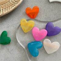 [hot]□✿  fresh jelly acrylic love hairpin side clip girl heart peach duckbill bangs