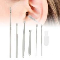 7 In1 Stainless Steel Ear Pick Set Portable Rust Proof Spring Earwax Cleaner Tool Remover Earwax with Ear Brush Ear Care Tool