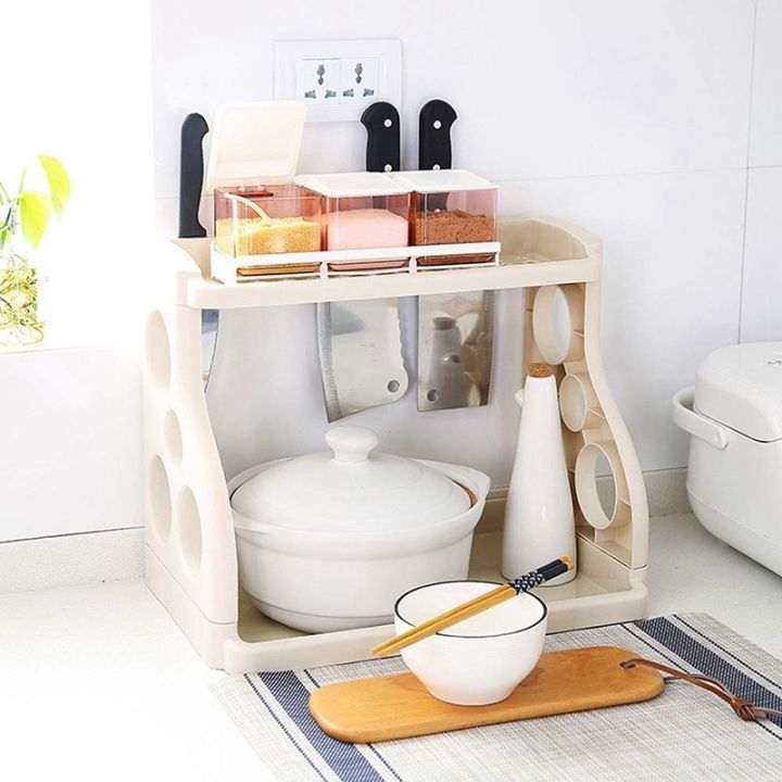 kitchen-shelves-multifunctional-kitchen-shelf-corner-dish-dish-rack-perforated-plastic-2-layer-spice-rack