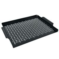 Three-Side Flat Baking Pan Iron Barbecue Water Collecting Plate Vegetables BBQ Basket BBQ Tools Stainless Steel Bakeware