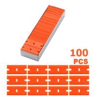 ใบมีดพลาสติก x100ใบ 1.5  Plastic Razor Blades for Safety Titan Scraper, Double Edged Plastic Scraper Blades Remove Decals/Stickers/Adhesive Label/Clean Glass