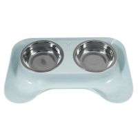 Double Dog Bowl Universal Pet Feeder Teddy Food Bowl Stainless Steel Cat Dog Supplies Cat Water Bowl