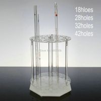 1pcs lab organic glass round 18/28/32/42holes tube rack Perspex pipette holder tranfer pipette stand