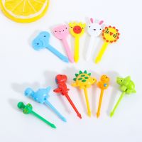 6/10 Pcs Plastic Animal Farm Dinosaur Children Fruit Forks Kids Food Picks Toddler Mini Toothpicks Reusable Dessert Party Decor