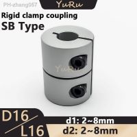 1PCS D16L16 SB Series Rigid Clamp Coupling D16L16 Bore 2/3/3.17/4/5/6/6.35/8mm Aluminium Drive Shaft CNC Jaw Shaft Motor Coupler