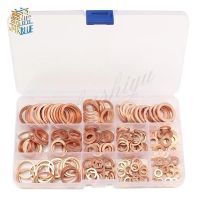 50Pcs/120Pcs /200Pcs /280PcsDIN7603 M5 M6 M8 M10 M12 M14 T3 Copper Sealing Washer For Boat Crush Washer Flat Seal Ring Fitting Nails Screws  Fasteners