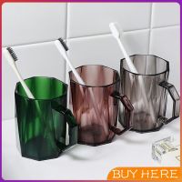 BUY HERE  แก้วน้ำมีหู แก้วน้ำใส แก้วน้ำพลาสติกใสทรงแปดเหลี่ยม Plastic tooth brushing cup