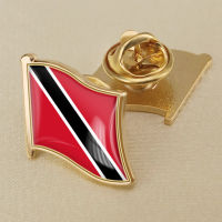 Trinidad and Tobago Countries Trinidad and Tobago National Flag Crystal Resin Emblem Brooch Flag Badges of the World All-metal Brooch Copper Brooch Collection