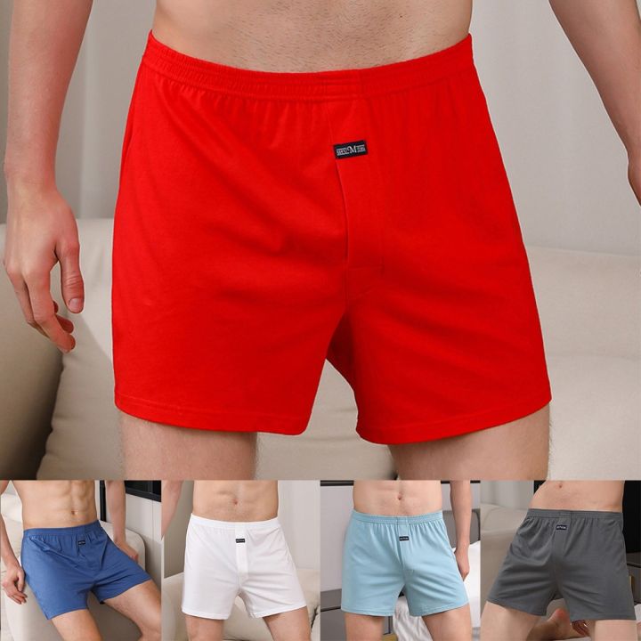 mr-show-กางเกงบอกเซอร์ผ้าฝ้ายขากว้างของผู้ชาย-essential-ฤดูร้อนสำหรับเสื้อใส่อยู่บ้านลำลอง