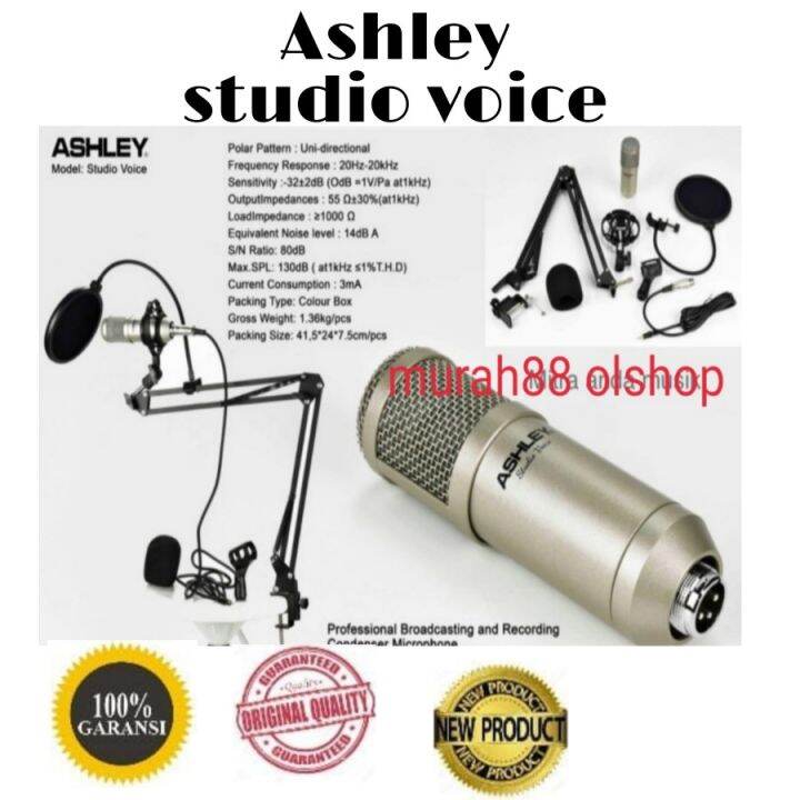 mic podcast condensor Ashley studio voice original Lazada Indonesia