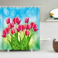 【Bathroom sale】3D PrintingFlowersScenery ม่านอาบน้ำ