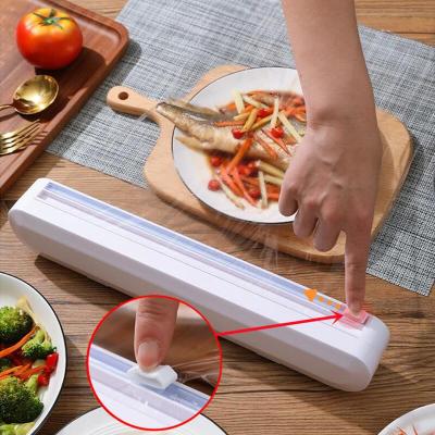 Food Plastic Cling Wrap Dispensers Foil Holder With Cutter Kitchen Storage Accessories Utensils Aluminum Foil and Film DispenserAdhesives Tape