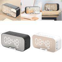 2Pcs Digital with led Temperature Display Portable Mirror Alarm with Dual Alarm Snooze Time Adjustable Brightness