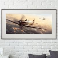 Vintage Spitfire Battle Of Britain 1940พิมพ์ Retro โปสเตอร์สำหรับห้องนั่งเล่น Wall Art Home Decor ภาพวาด Pictures