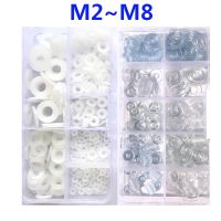 ℡▦ PVC Nylon Washer Set M2 M2.5 M3 M4 M5 M6 M8 Red Steel Paper Plastic Flat Washer Transparent Spacer Insulation Gasket Ring Kit