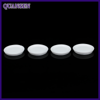 QUANSEN 4pcs 1:12 dollhouse miniatures จานกลมสีขาวอุปกรณ์ครัวของเล่น