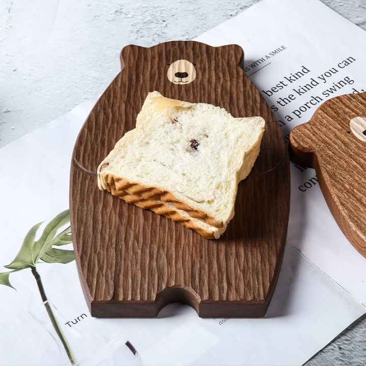 wooden-board-cutting-board-cute-bear-shaped-bread-tray-black-walnut-kitchen-board