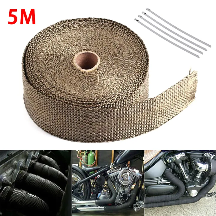 MB Roll Fiberglass Exhaust Manifold Headers Pipe Heat Wrap Tape Blacks