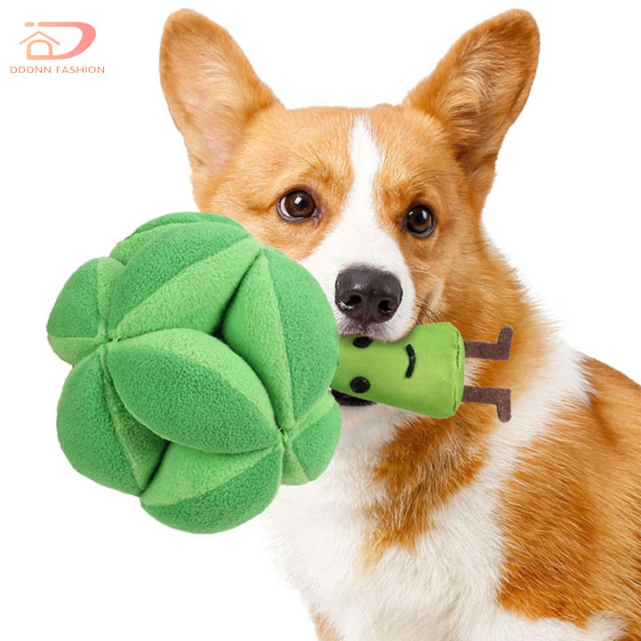 บรอกโคลีสำหรับสุนัขสัตว์เลี้ยงลูกบอลให้ของเล่นปริศนาช้าจ่ายเพิ่มไอคิวของเล่นมีเสียงสำหรับ-relief-เบื่อ