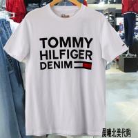 原装 汤米 tommy hilfiger短袖T恤男装白色纯棉打底衫圆领半袖正品代购